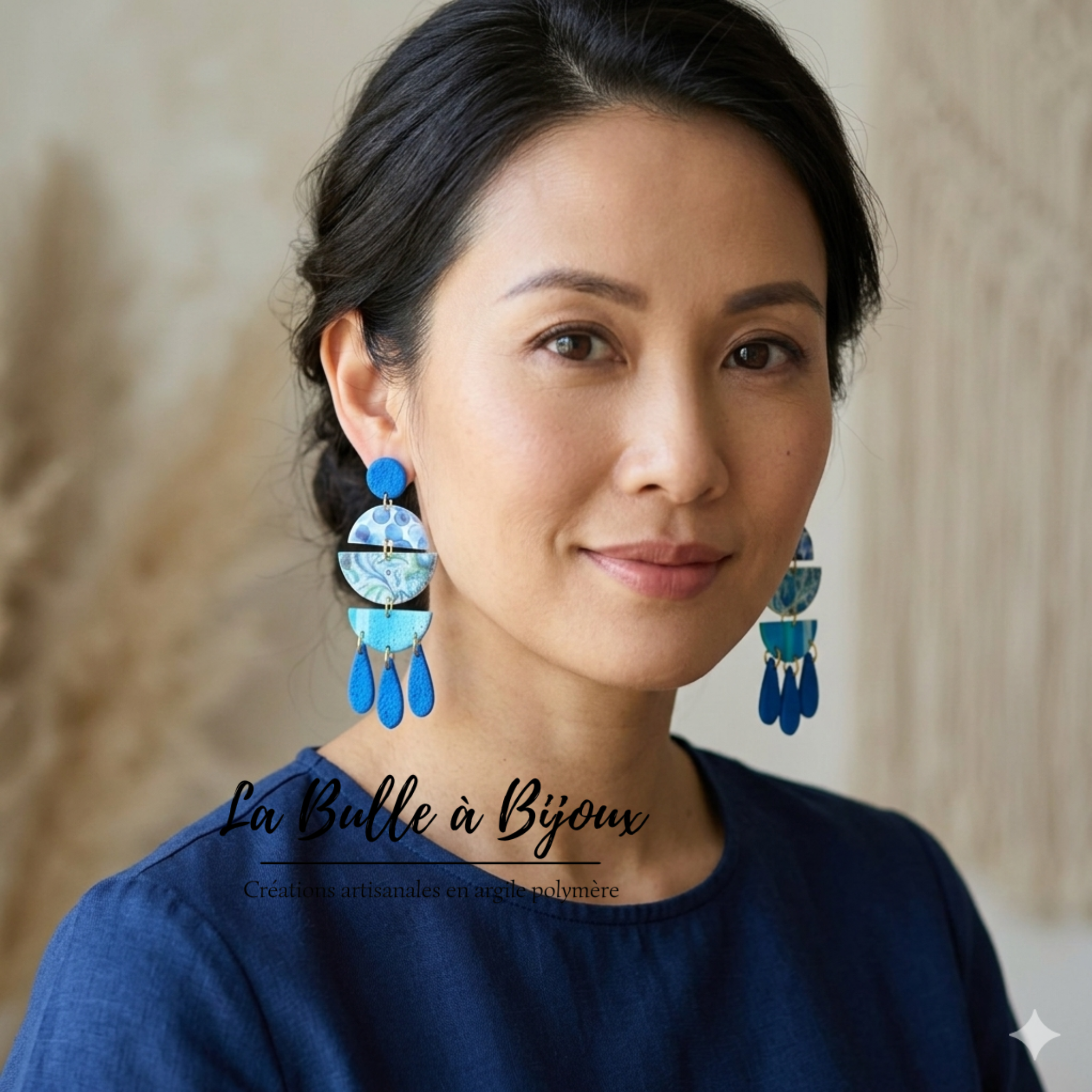 boucle forme fontaine cascade bleu maxi