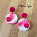 boucle argile polymère marinière rouge cœur rouge 