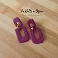 boucle argile polymère bordeaux or 