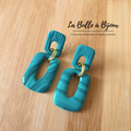 boucle argile polymère vert marbre or 